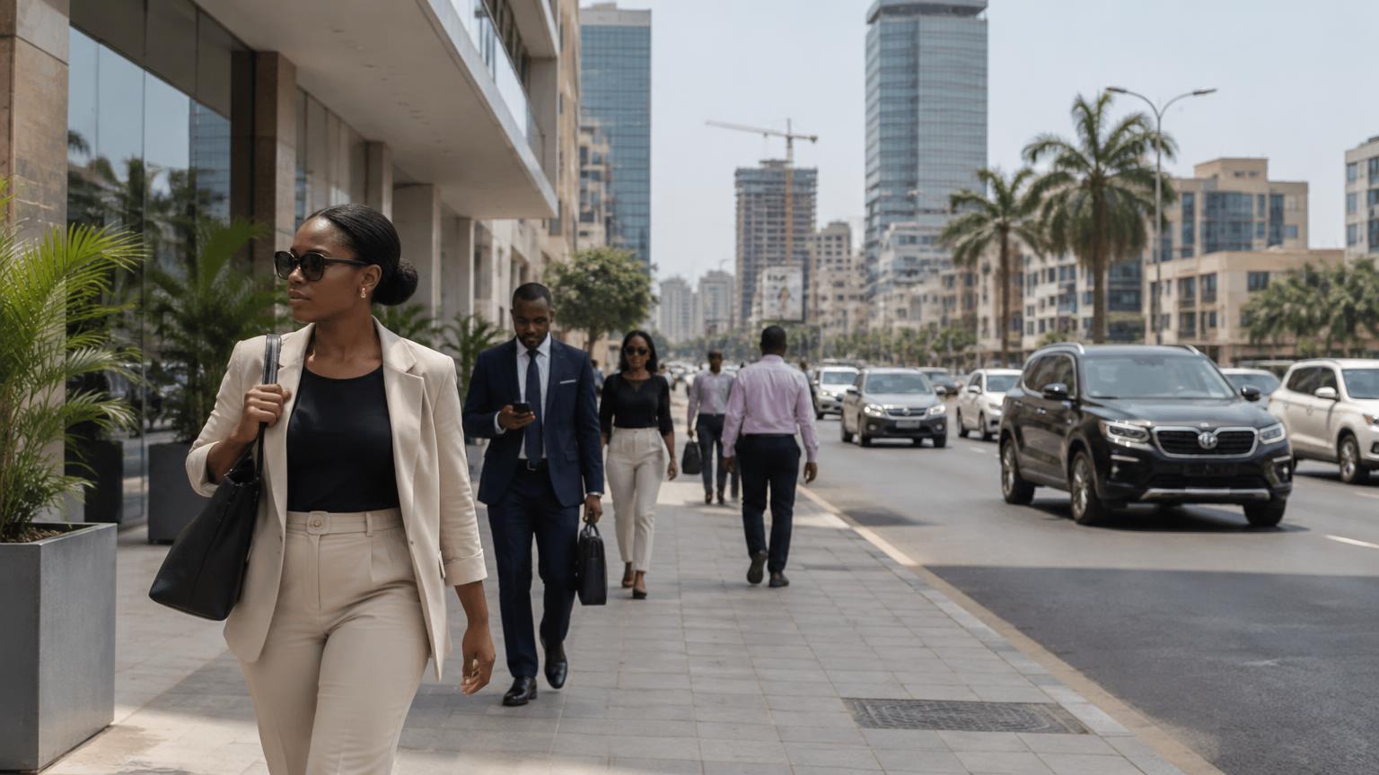Business activity and urban movement in Angola